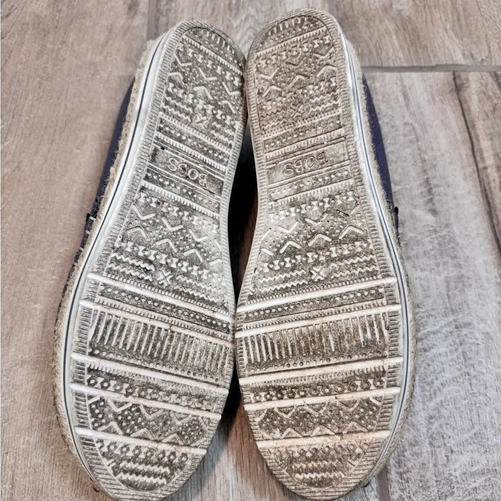 BOBS Skechers Women’s Gray Moonbeams and Stars Slip-On Espadrille Shoes Size 10